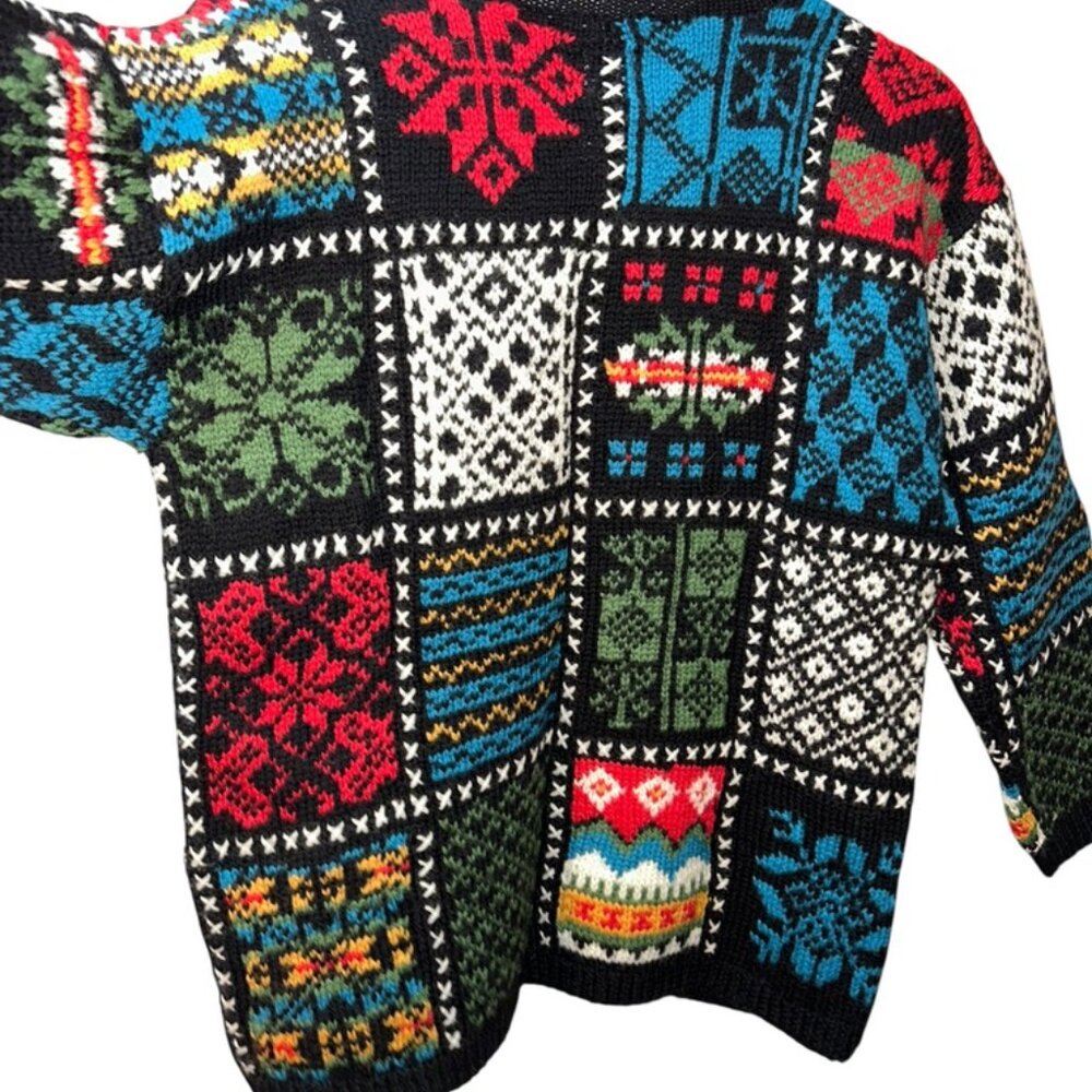 Gap Vintage Spectacular Wool Patchwork Snowflakes… - image 5